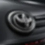 Close-up of a Toyota Camry emblem