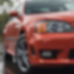 Close-up of a Toyota vehicle showcasing a glossy clear coat finish