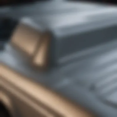 Durable Fiberglass Construction for Safety Close-up view of a durable fiberglass truck bed cover, highlighting its robust construction and smooth surface.