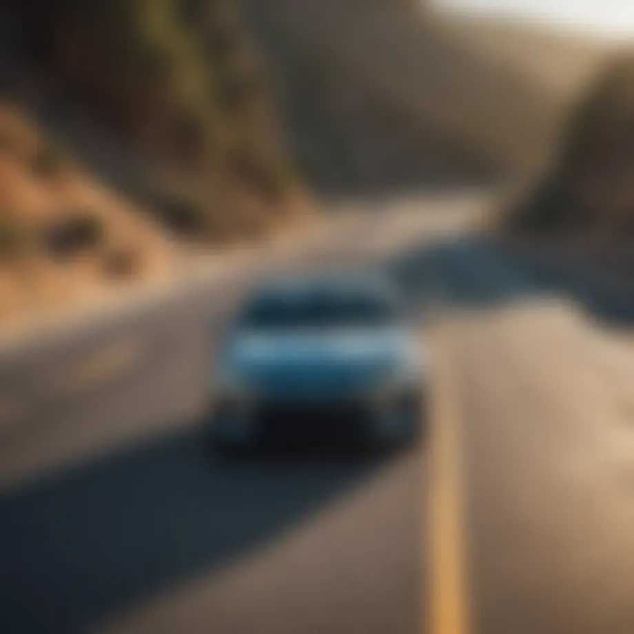 A scenic view of California highways with cars