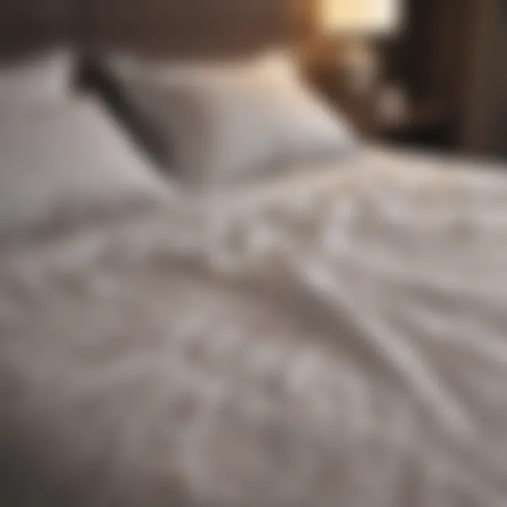Different types of bed lining materials displayed