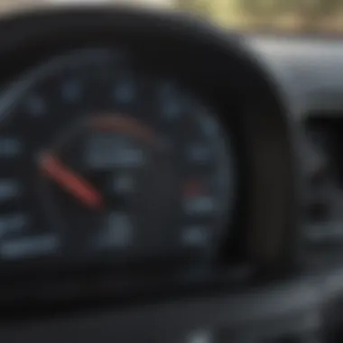 Close-up of Chevy Tahoe Hybrid dashboard highlighting fuel efficiency metrics