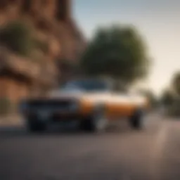 A sleek used Chevrolet Camaro parked on a scenic road