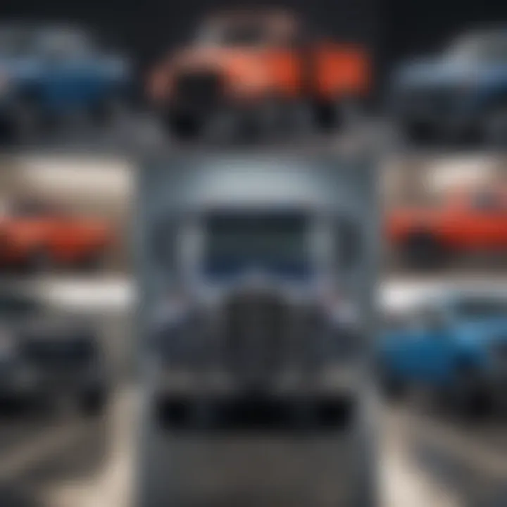 Collage of various used trucks in different conditions