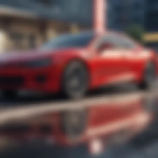 Illustration of gap insurance concept with a car and a financial graph