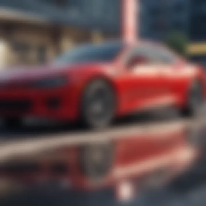 Illustration of gap insurance concept with a car and a financial graph