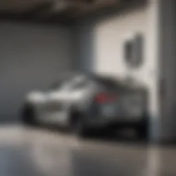 Tesla home charger station installed in a modern garage