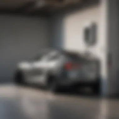 Tesla home charger station installed in a modern garage