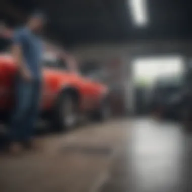 Mechanic discussing oil change benefits with a Chevrolet owner
