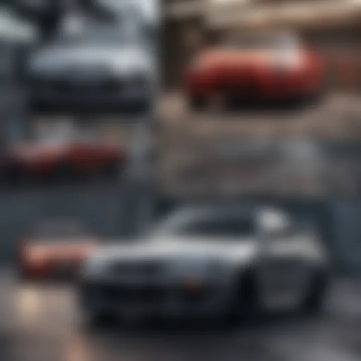 A collage of various Nissan Skyline models showcasing design evolution