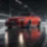 Dynamic view of a Nissan Skyline on a racetrack highlighting its performance