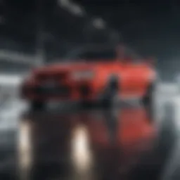 Dynamic view of a Nissan Skyline on a racetrack highlighting its performance