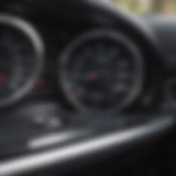 Close-up of a vehicle dashboard showcasing trim features