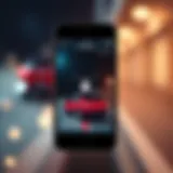 A smartphone displaying a car unlocking application