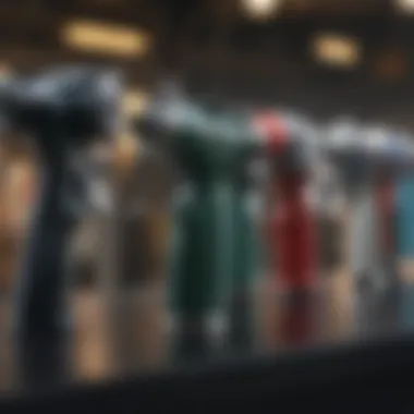 Types of Car Paint Spray Guns Different types of car paint spray guns displayed together for comparison.